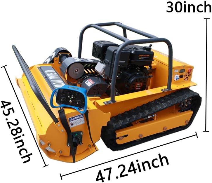 Remote Control Flail Mower, 459cc Hybrid Commercial Crawler for Slopes