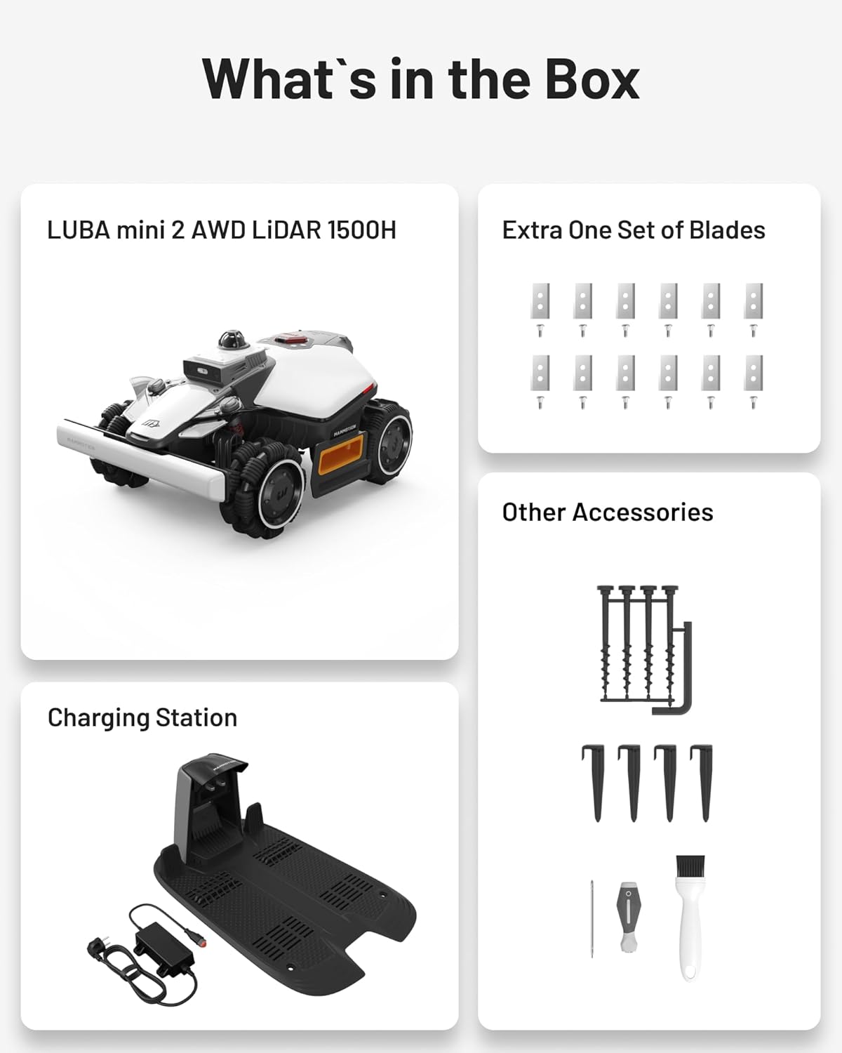 Mammotion LUBA mini 2 AWD 1500H Robot Lawn Mower, LiDAR & AI Vision, 0.37 Acre