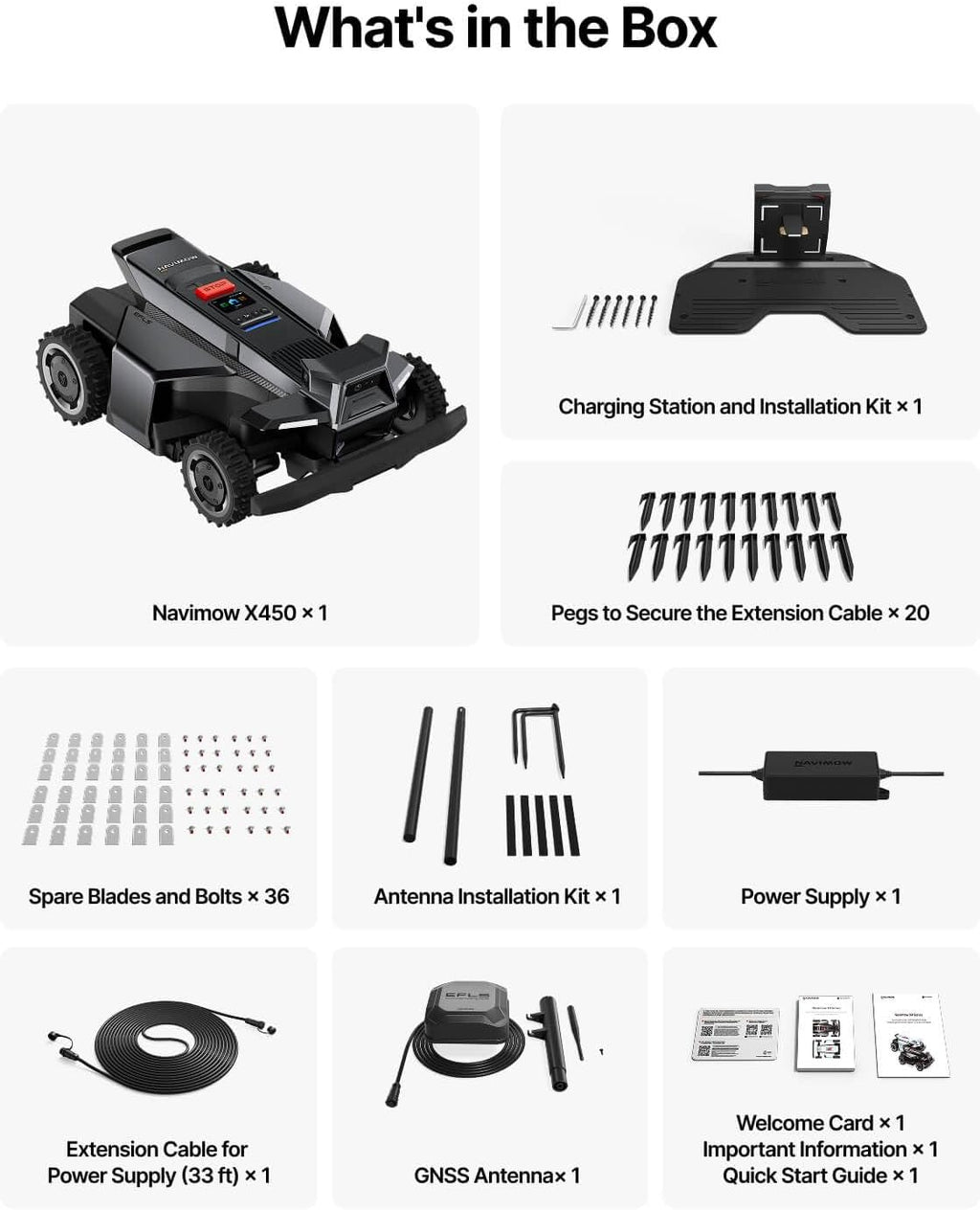 Segway Navimow X450 Wire-Free Robot Lawn Mower, 4WD for 84% Slopes, 1.5 Acres