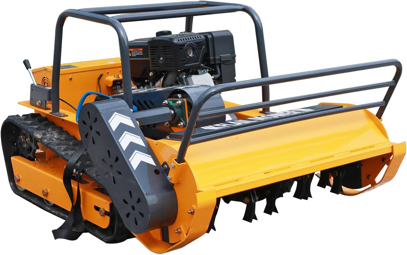 Remote Control Flail Mower, 459cc Hybrid Commercial Crawler for Slopes