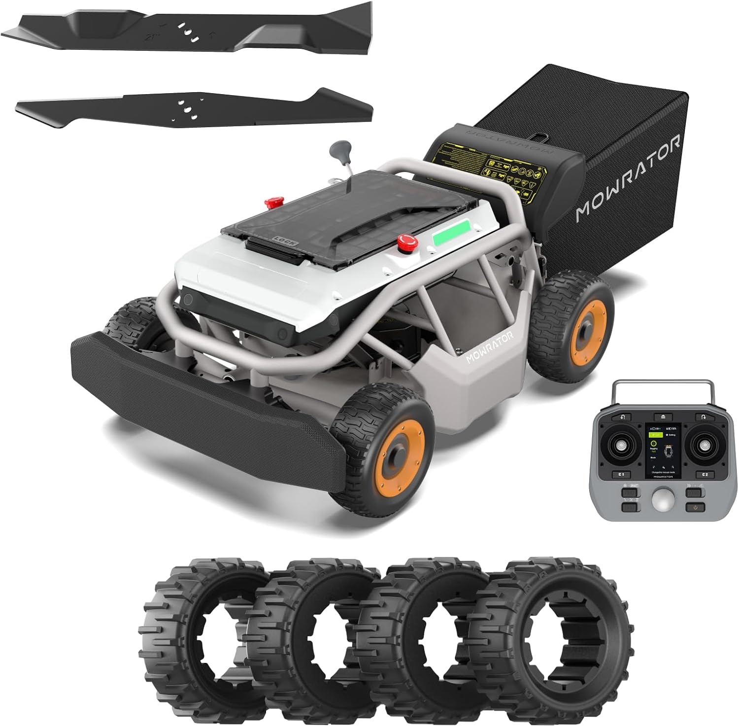 Mowrator S1 4WD Remote Control Lawn Mower with Wide Wheels, 1.12 Acres