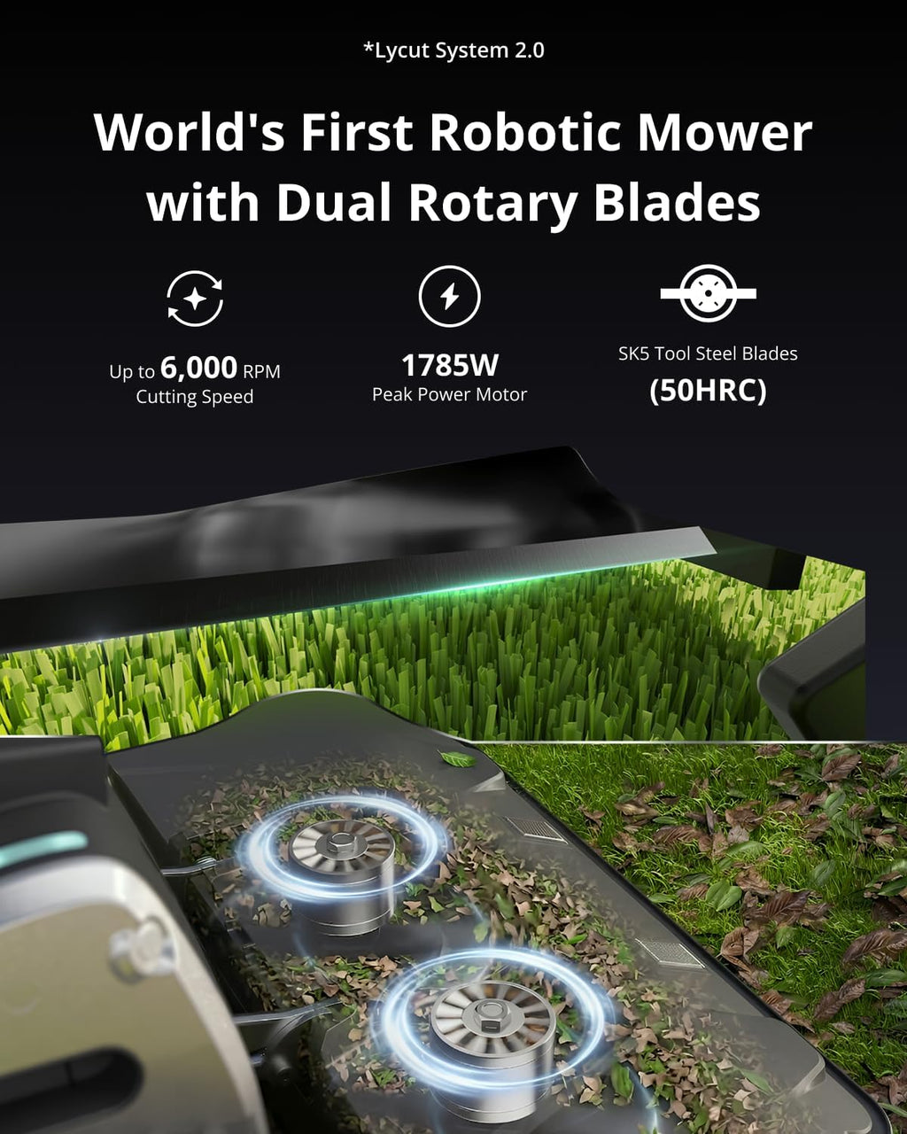 Lymow One Plus Robot Lawn Mower, Wire-Free RTK+Vision, AWD for 45° Slopes, 1.73 Acres