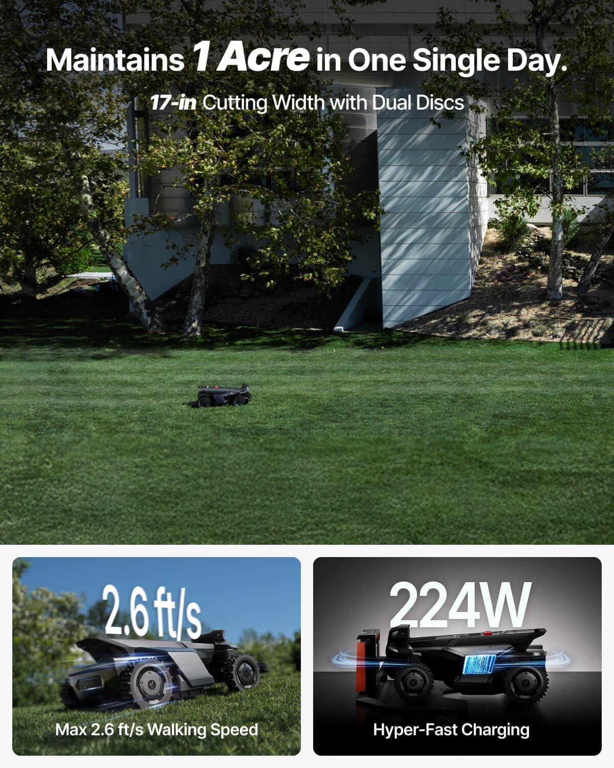 Segway Navimow X430 Robot Lawn Mower with Garage X, 4WD, 1 Acre