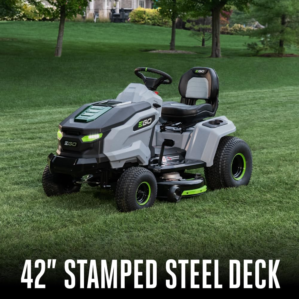 EGO Power+ Electric Riding Tractor Mower, 42" Deck, 6 Batteries & Charger - TR4204