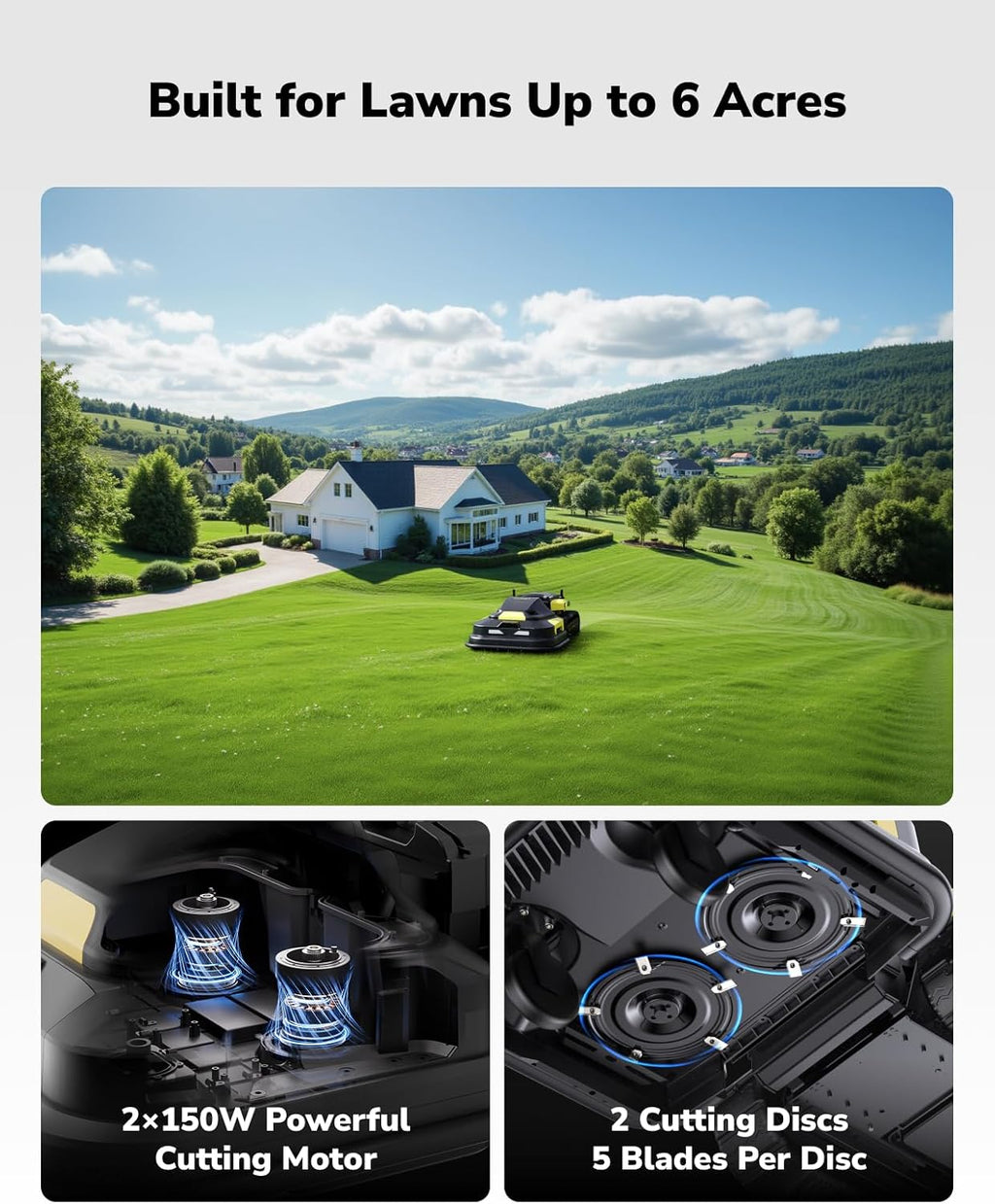 YARBO 4-in-1 Modular Robot Lawn Mower, Snow & Leaf Blower with RTK