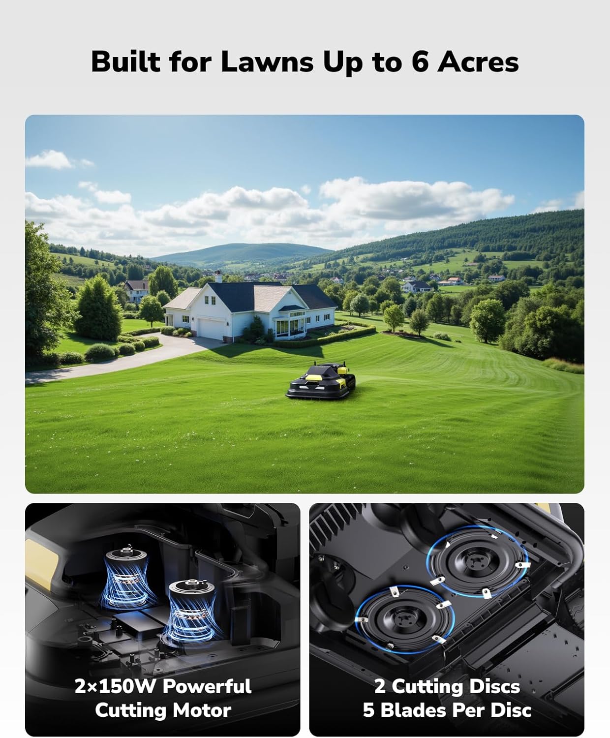 YARBO 4-in-1 Modular Robot Lawn Mower, Snow & Leaf Blower with RTK
