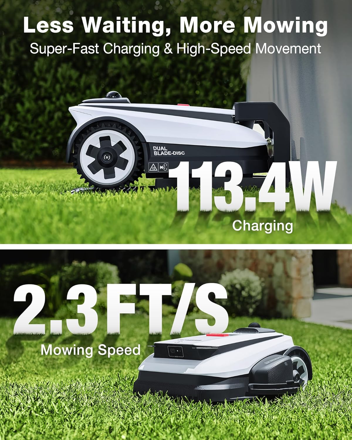 ECOVACS Goat A2000 LiDAR PRO Robotic Lawn Mower, Dual-LiDAR Navigation, 1/2 Acre