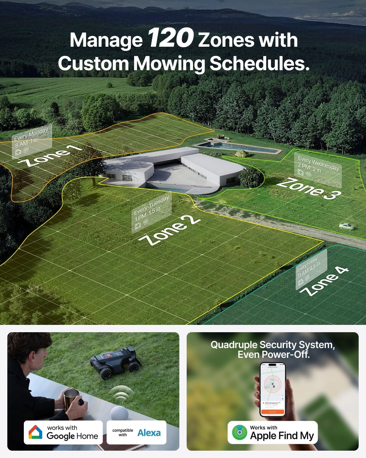 Segway Navimow X430 Robot Lawn Mower with Garage X, 4WD, 1 Acre