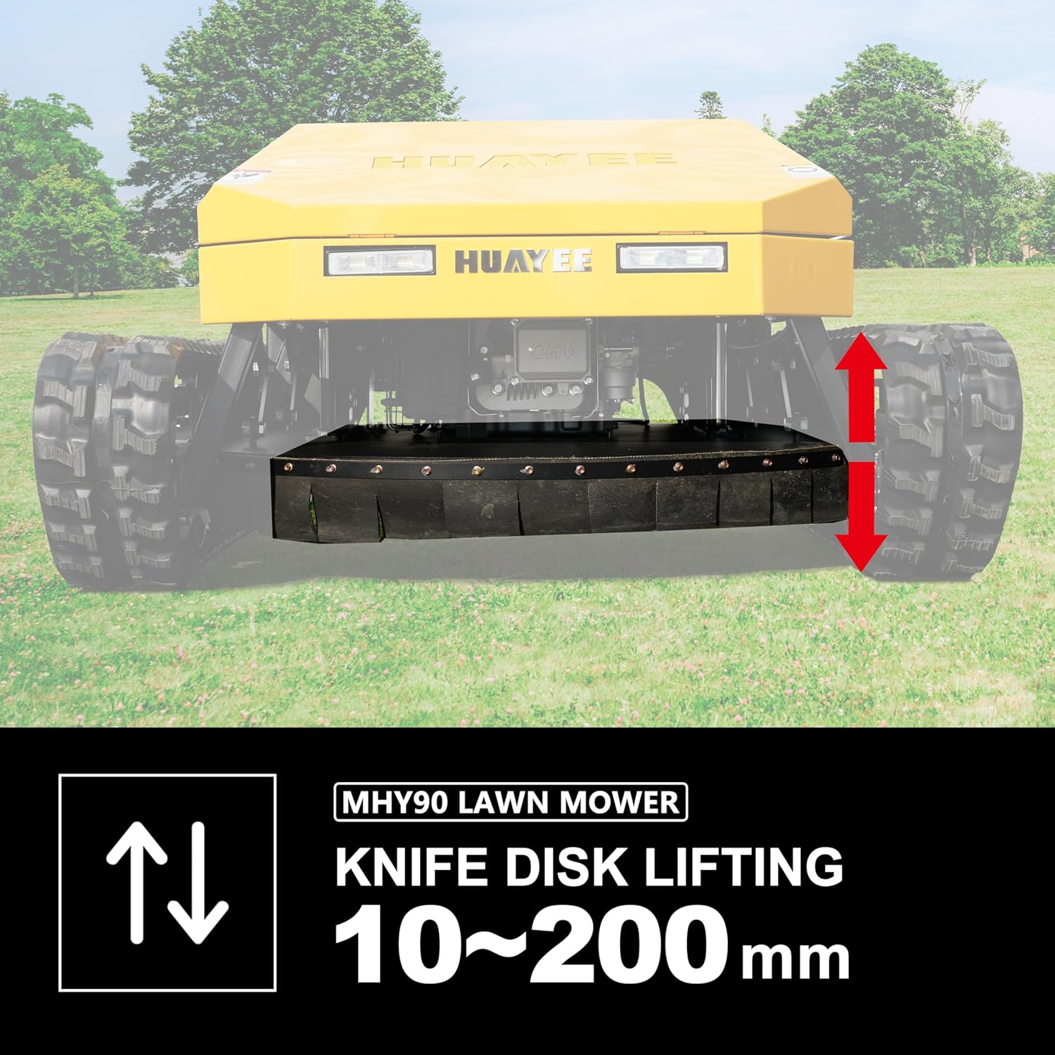 MHY90 608cc Hybrid Crawler Remote Control Lawn Mower, All-Terrain Cutter