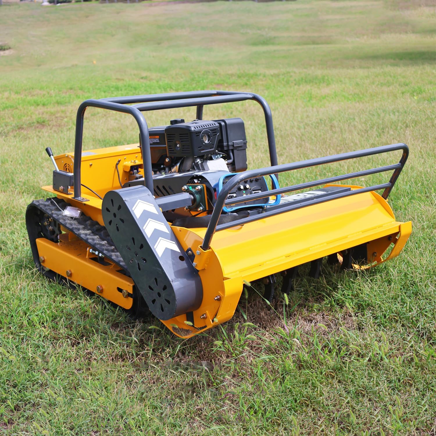Remote Control Flail Mower, 459cc Hybrid Commercial Crawler for Slopes