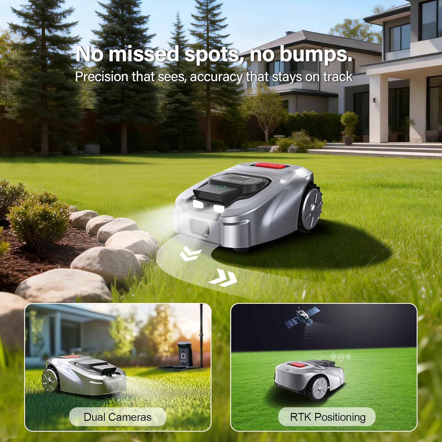 GX Robot Lawn Mower with RTK & AI Vision, Smart App Control, 0.62 Acre
