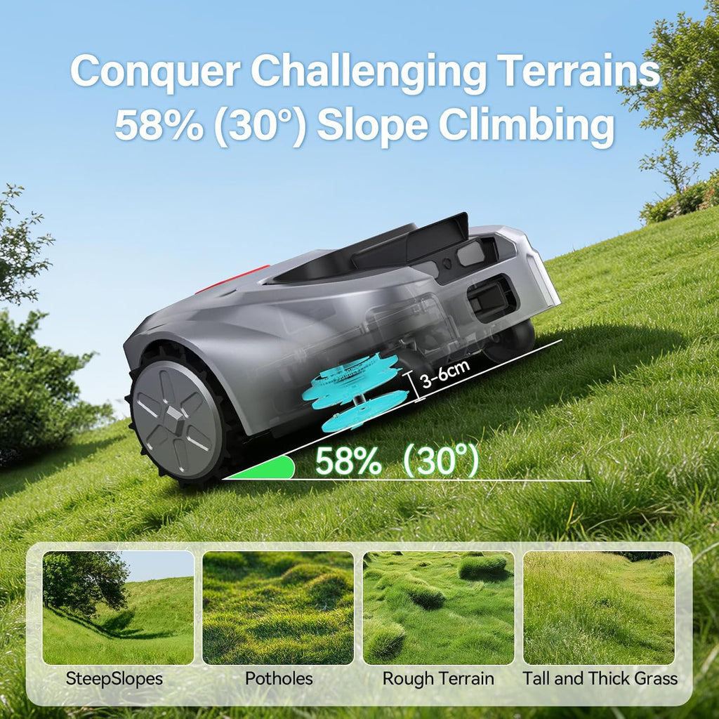 GX Robot Lawn Mower with RTK & AI Vision, Smart App Control, 0.62 Acre