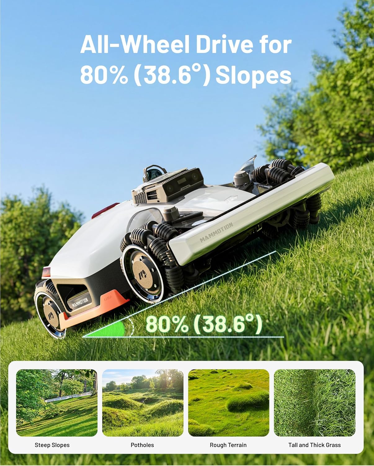 Mammotion LUBA 3 AWD 5000H Robot Lawn Mower with Garage, LiDAR & AI Vision, 1.25 Acres