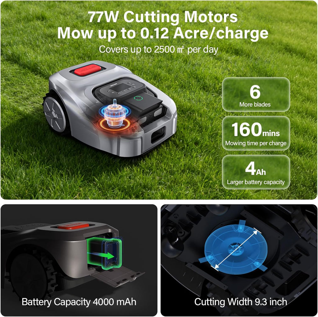 GX Robot Lawn Mower with RTK & AI Vision, Smart App Control, 0.62 Acre
