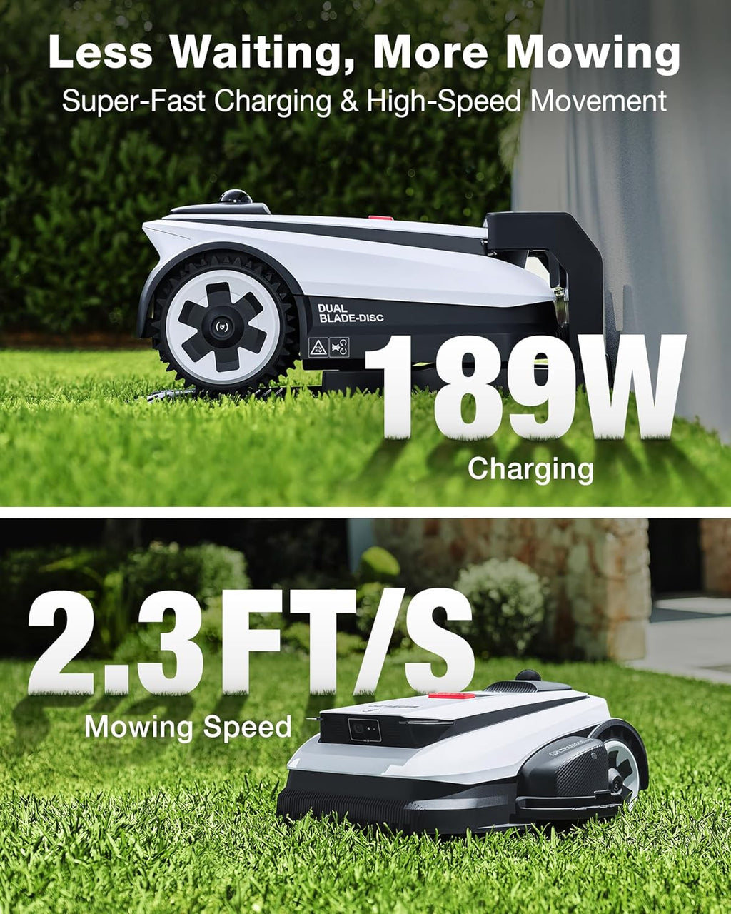ECOVACS Goat A3000 LiDAR PRO Robotic Lawn Mower, Dual-LiDAR Navigation, 3/4 Acre