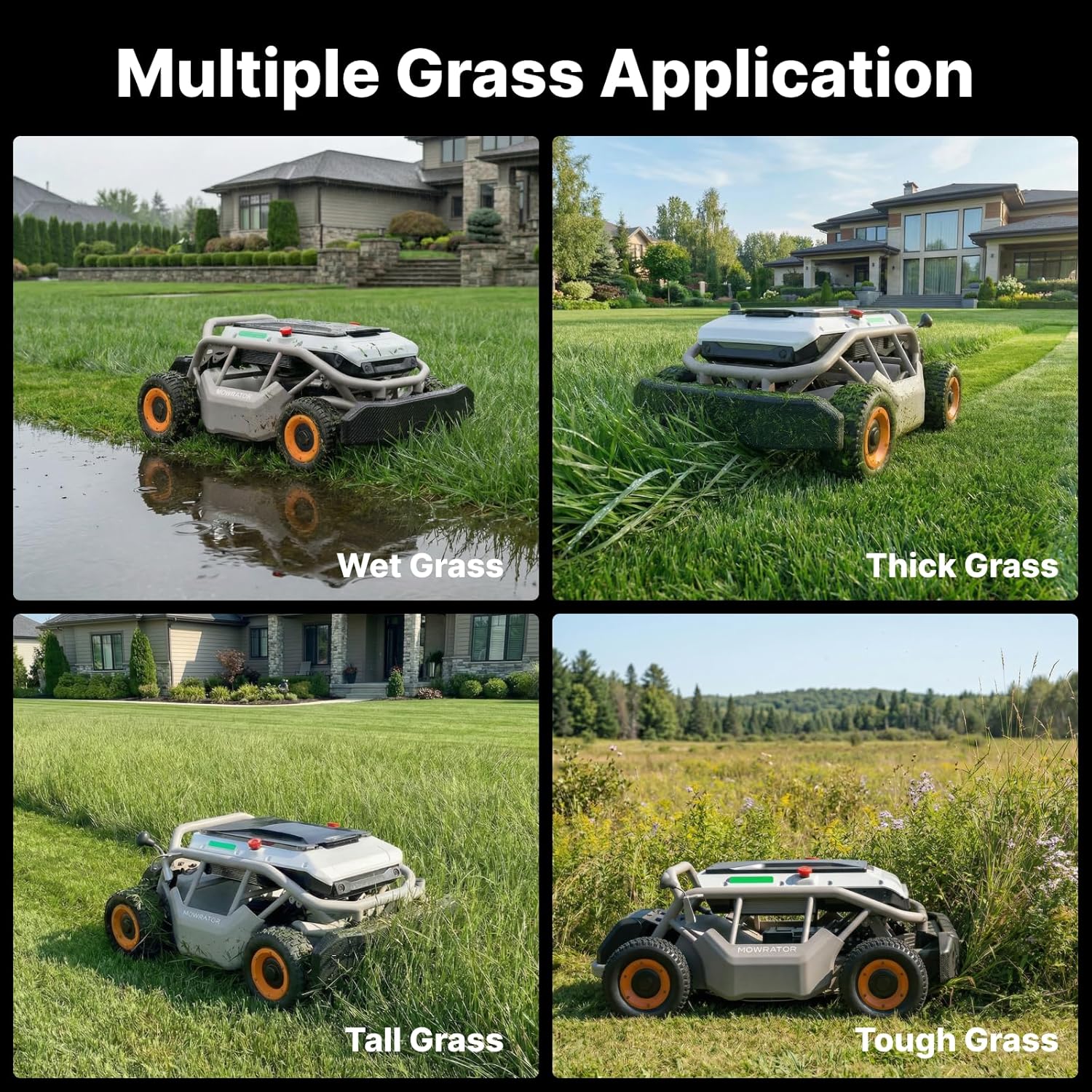 Mowrator S1 4WD Remote Control Lawn Mower, 21" Width, 0.75 Acres