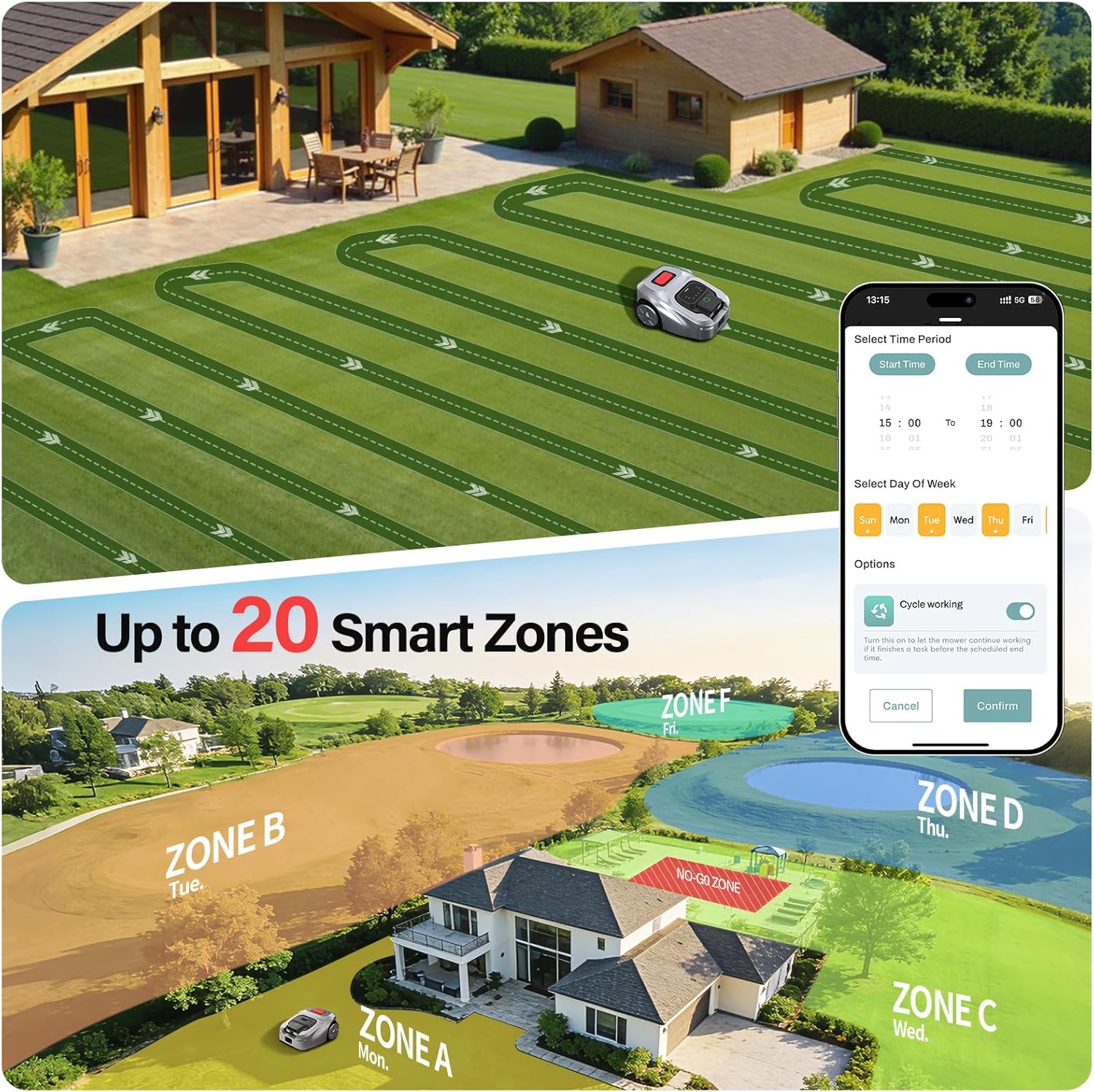 GX Robot Lawn Mower with RTK & AI Vision, Smart App Control, 0.62 Acre