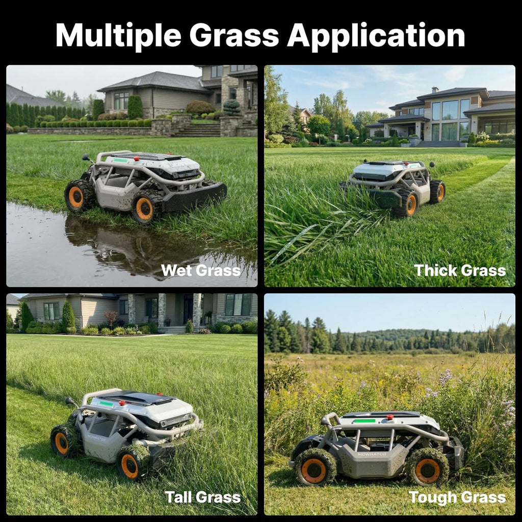 Mowrator S1 4WD Remote Control Lawn Mower with Wide Wheels, 1.12 Acres