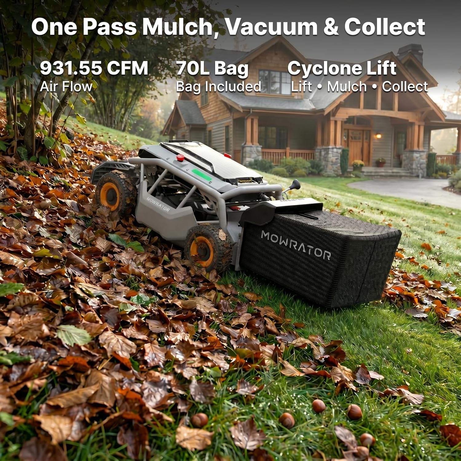 Mowrator S1 4WD Remote Control Lawn Mower, 21" Width, 0.75 Acres