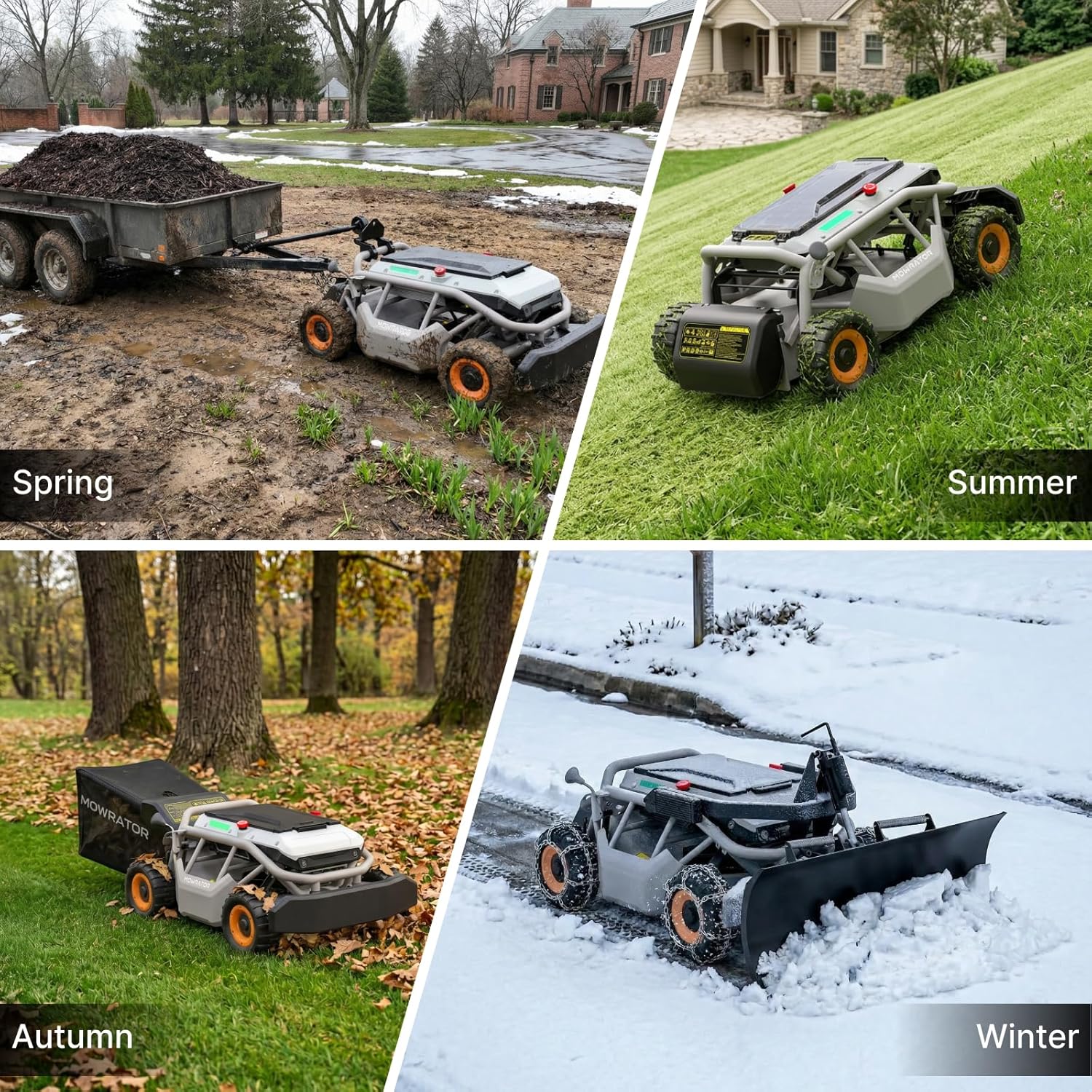 Mowrator S1 4WD Remote Control Lawn Mower with Wide Wheels, 1.12 Acres