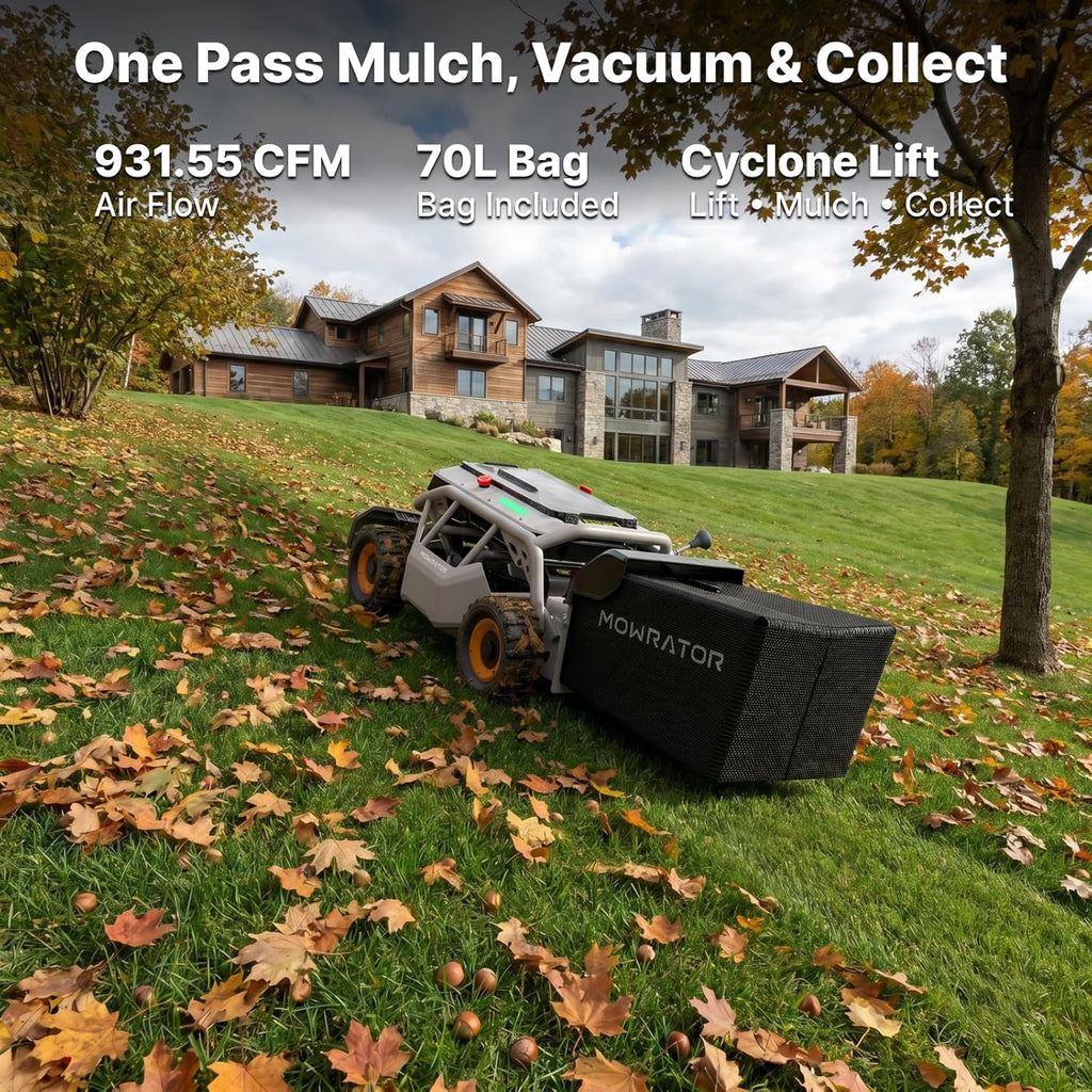 Mowrator S1 4WD Remote Control Lawn Mower with Wide Wheels, 1.12 Acres