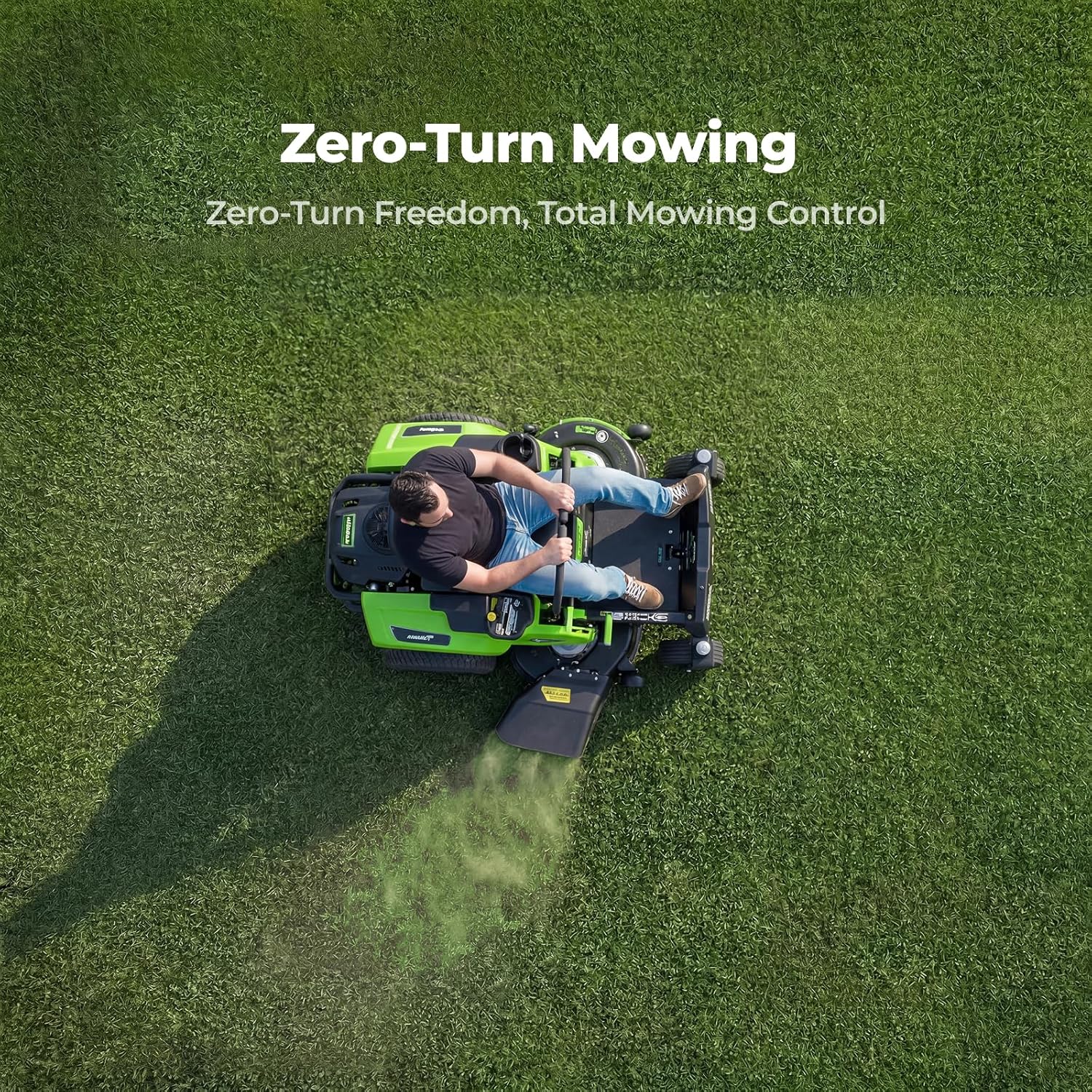 NovorikX 54V 42'' Cordless Electric Zero Turn Riding Mower with 4 Batteries