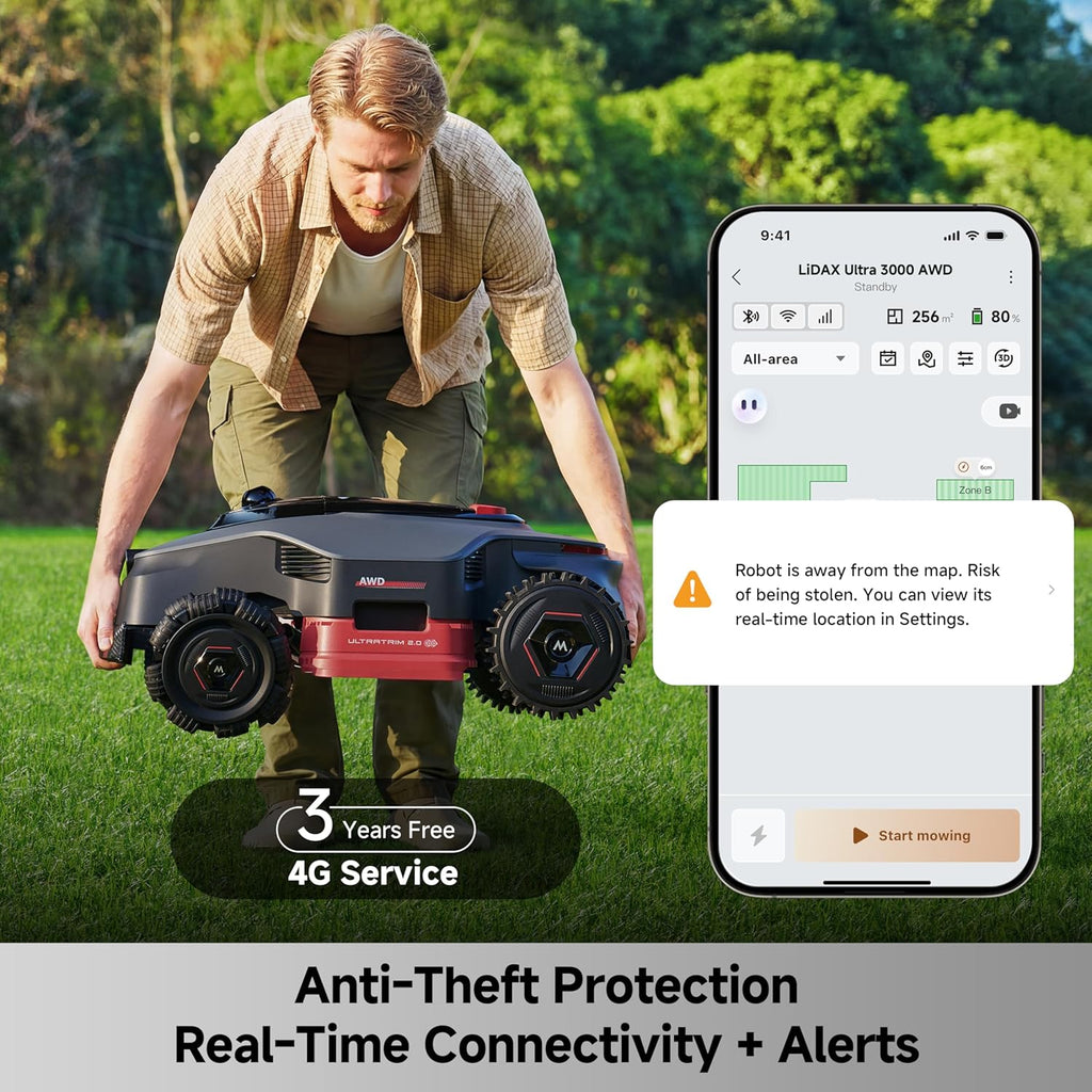 MOVA LiDAX Ultra 3000 AWD Robot Lawn Mower, 3D LiDAR & AI Dual Vision, 0.75 Acre