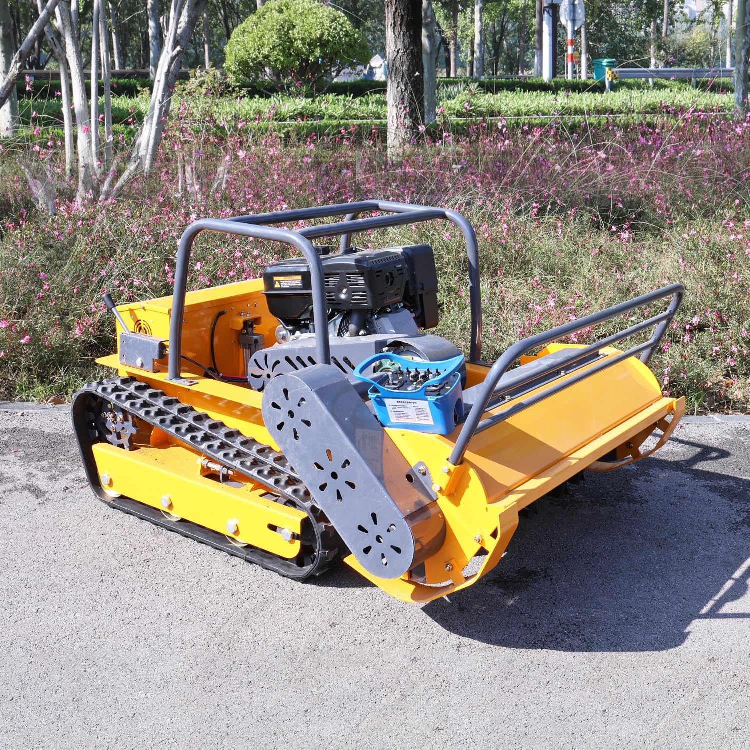 Remote Control Flail Mower, 459cc Hybrid Commercial Crawler for Slopes